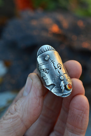 Frankenstein's Monster Ring - CAST in Sterling Silver - Choose Your Size - Made to Order!