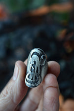 Scredy Cat / Jack-0-Lantern Ring - Black Onyx - Will Fit Like a Size 6