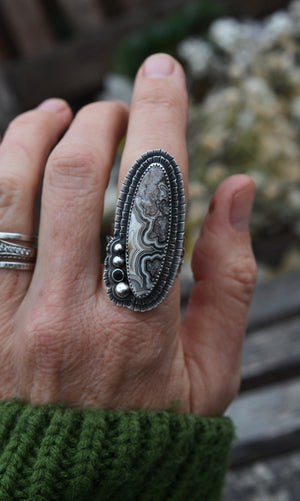 Metamorphosis Ring - Crazy Lace Agate - Size 9.75-10