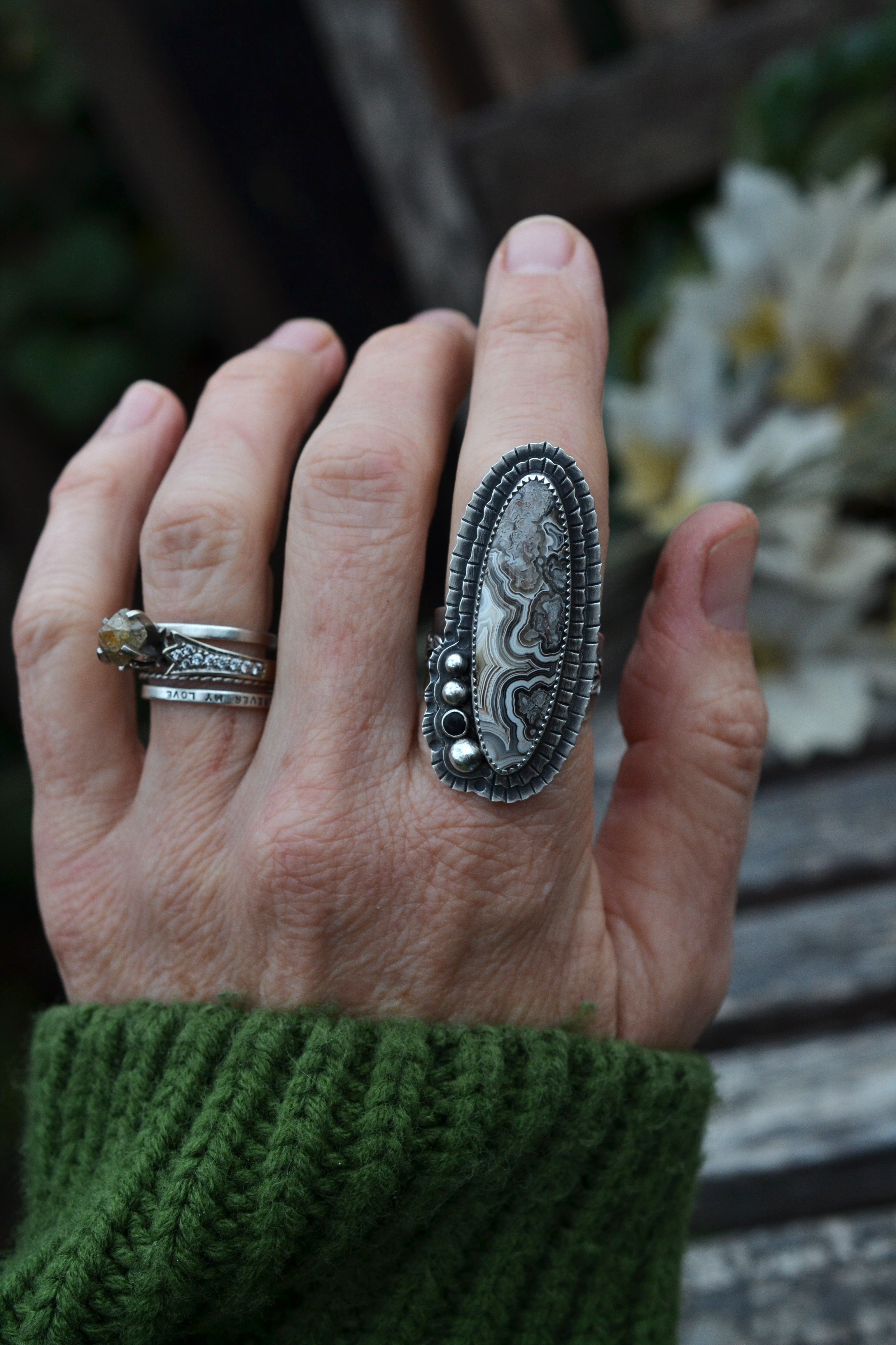 Metamorphosis Ring - Crazy Lace Agate - Size 9.75-10