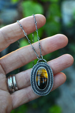 Creatures of the Night Necklace - Flying Bats - Amber - 18" chain