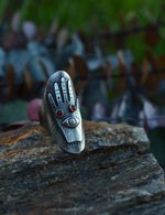 SALE! Third Eye Hamsa Hand Ring - Carnelian - Will fit like a Size 7
