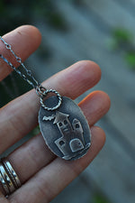 Creatures of the Night Necklace - Flying Bats - Amber - 18" chain