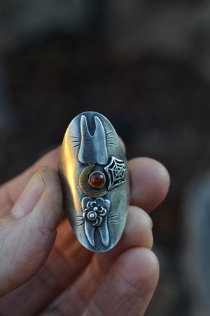 Tooth Decay Spooky Molars Ring - Carnelian  - Will Fit Like a Size 7