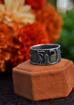 TWD - Walking Dead Zombie Graveyard Ring - Hessonite Garnet and Black Onyx - Size 10.5