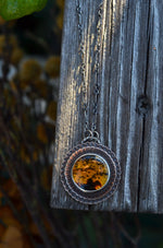 Creatures of the Night Necklace - Flying Bats - Amber - 18" chain with 2" Extender