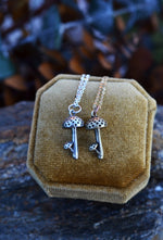 Magic Mushroom Charm - Sterling Silver or Brass - 18" Chain Included