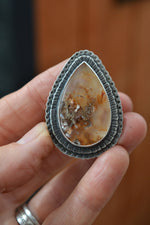Hallows Eve Ring - Moss Agate - Size 10.5