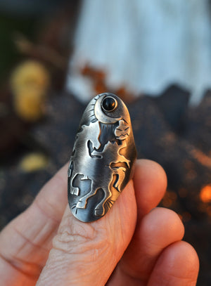 Sleepy Hollow Ring - Size 7.5 - Sterling Silver - Black Onyx - On Sale!