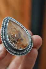 Hallows Eve Ring - Moss Agate - Size 10.5