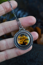 Creatures of the Night Necklace - Flying Bats - Amber - 18" chain with 2" Extender