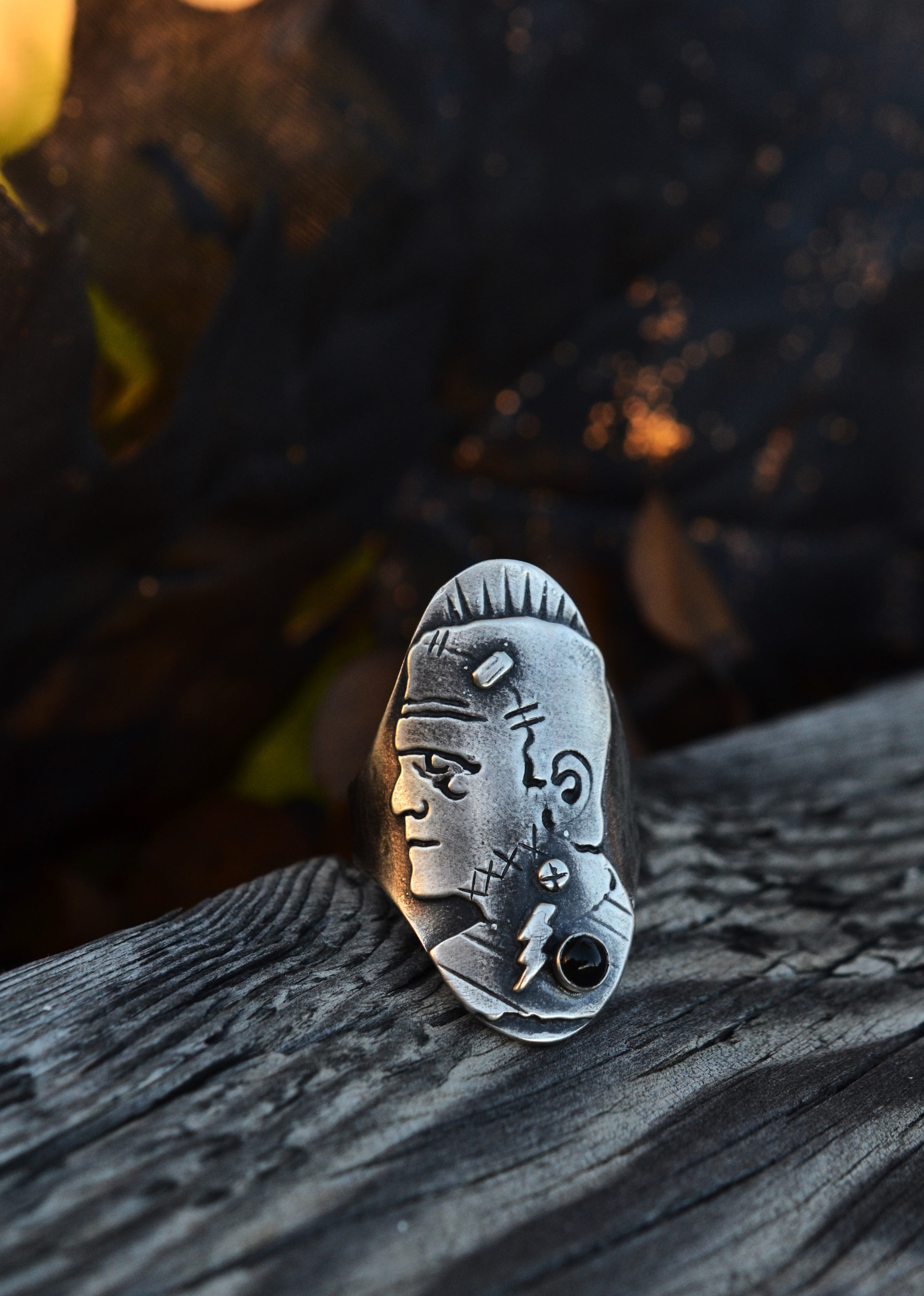 Frankenstein's Monster Ring - CAST in Sterling Silver - Choose Your Size - Made to Order!