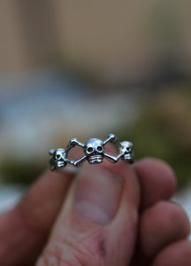 Skull and Crossbones Ring - Sterling Silver - Only 1 Ring in Size 5 is Left!
