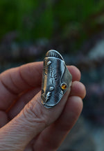 Frankenstein's Monster Ring - Citrine - CAST in Sterling Silver - Will Fit Like a Size 6