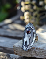 Cameo Molar Ring - Garnet - Will Fit Like a Size 8.25