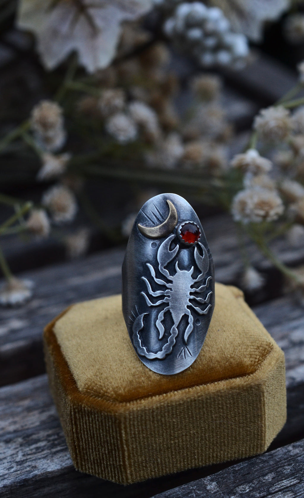 Scorpion King Ring - Garnet - Size 9