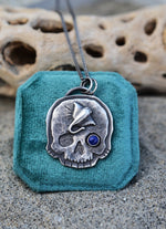 Skull Charm -  Manta Ray - Lapis Lazuli- 24" Chain Included