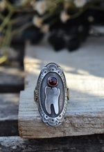 Cameo Molar Ring - Garnet - Will Fit Like a Size 8.25