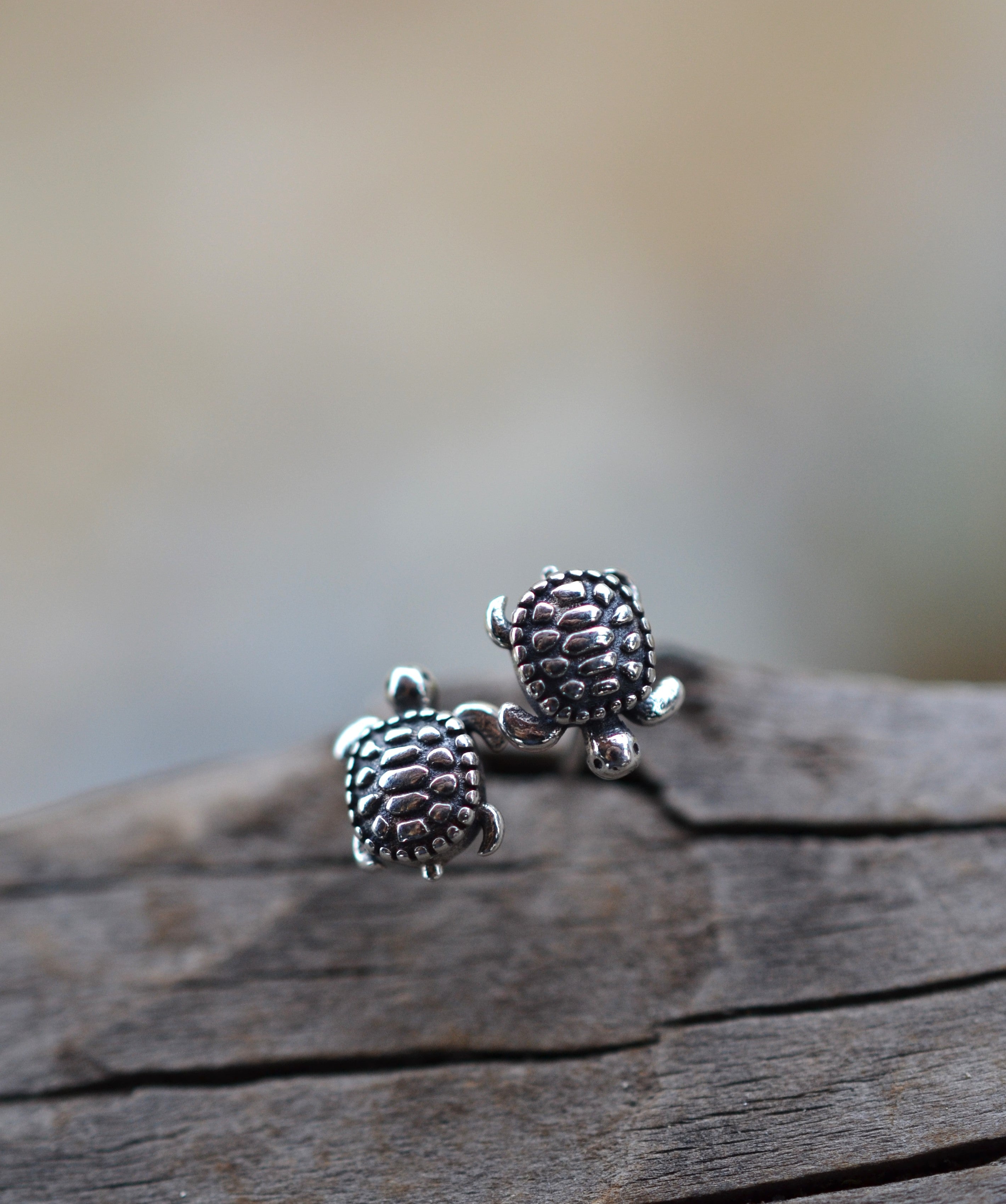 Sea Turtle Stud Earrings - Sterling Silver