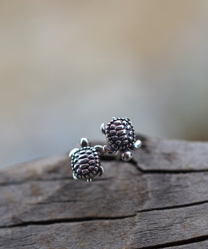 Sea Turtle Stud Earrings - Sterling Silver