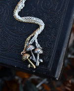 Magic Mushroom Charm - Sterling Silver or Brass - 18" Chain Included