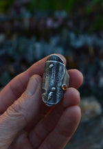 Frankenstein's Monster Ring - Citrine - CAST in Sterling Silver - Will Fit Like a Size 6