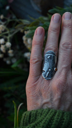 Frankenstein's Monster Ring - Citrine - CAST in Sterling Silver - Will Fit Like a Size 6
