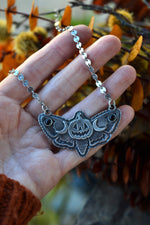 Jack-O-Lantern Moth-Black Onyx 20" Chain