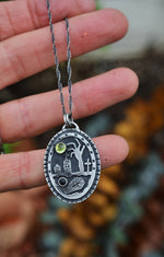 Zombie Graveyard Necklace - Peridot - 20" Chain Included