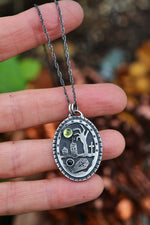 Zombie Graveyard Necklace - Peridot - 20" Chain Included
