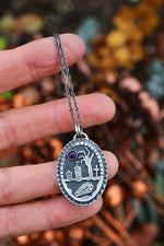 Zombie Graveyard Necklace - Amethyst - 20" Chain Included