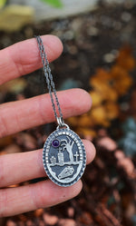 Zombie Graveyard Necklace - Amethyst - 20" Chain Included