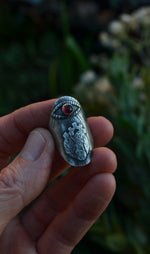 Third Eye Anatomical Heart Ring - Garnet  - Will fit like a Size 7.25