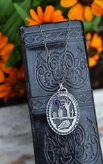 Zombie Graveyard Necklace - Amethyst - 20" Chain Included