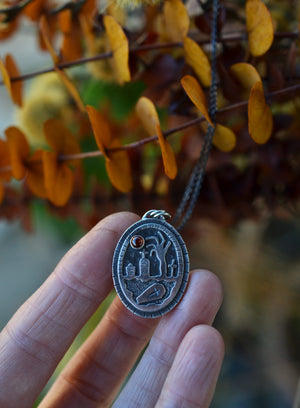 Zombie Graveyard Necklace - Hessonite Garnet - 20" Chain Included!