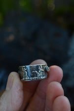 Walking Dead Zombie Graveyard Ring - Size 9.5 - Black Onyx and Gray Moonstone
