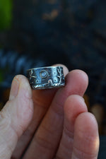 Walking Dead Zombie Graveyard Ring - Size 9.5 - Black Onyx and Gray Moonstone