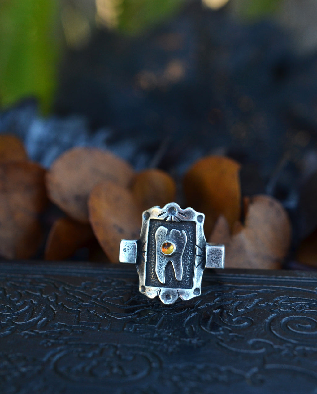 Sweet Tooth Cathedral Ring - Citrine Gemstone - Size 8