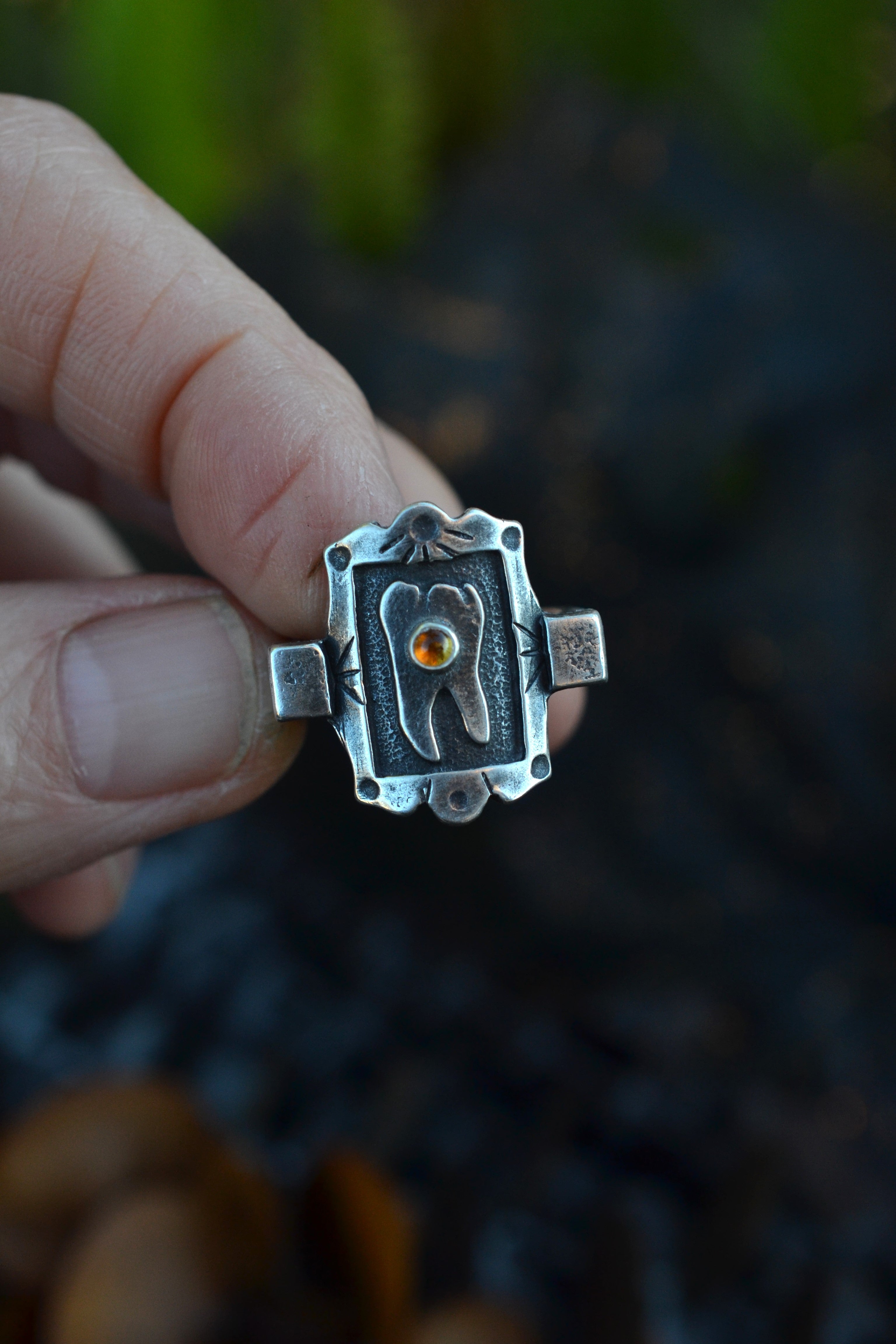 Sweet Tooth Cathedral Ring - Citrine Gemstone - Size 8