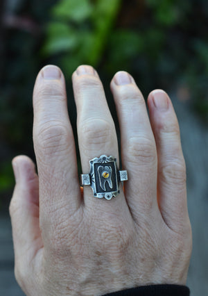 Sweet Tooth Cathedral Ring - Citrine Gemstone - Size 8