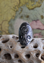 Skull/Crab Saddle Ring - Black Onyx - Will Fit Like a 9.5