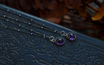 Halloween Inspired Gemstone Charm Necklace - 22" Chain Included - Amethyst