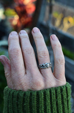 Last One! Flowered Band Ring - Sterling Silver - SIZE 6 ONLY!