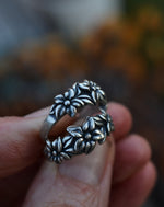 Last One! Flowered Band Ring - Sterling Silver - SIZE 6 ONLY!