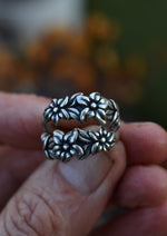 Last One! Flowered Band Ring - Sterling Silver - SIZE 6 ONLY!
