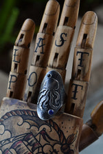 Octopus Saddle Ring - Lapis Lazuli and Black Onyx - Will fit like a Size 10