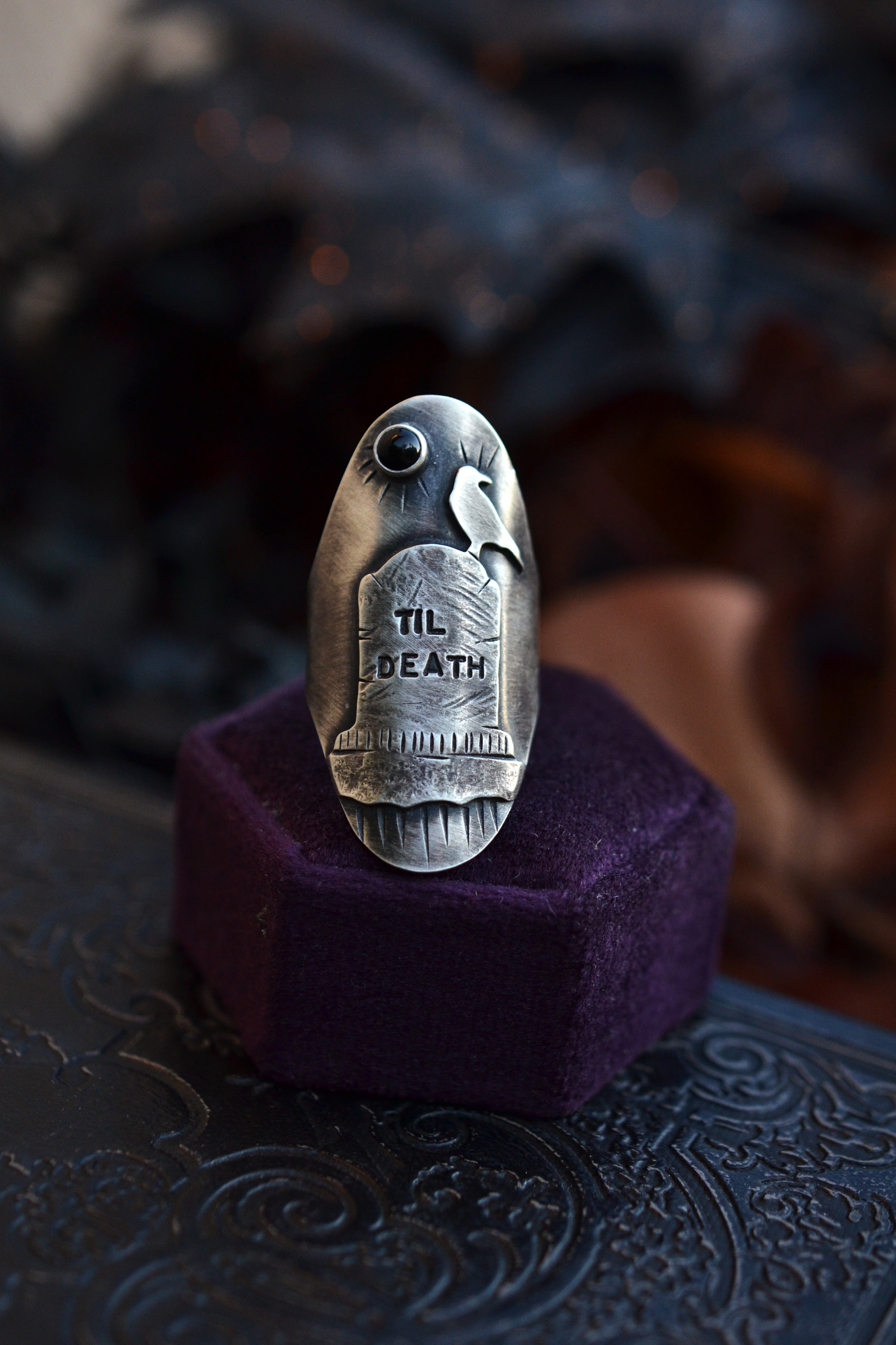 "Til Death" Tombstone Ring - Size 7.5