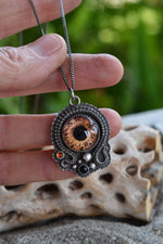 Kraken Necklace - Deep Sea Eye  - Carnelian and Black Onyx - 24" Chain Included