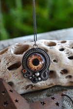 Kraken Necklace - Deep Sea Eye  - Carnelian and Black Onyx - 24" Chain Included