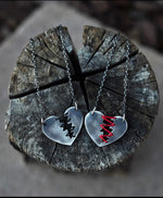 Pre-Order! Mended Heart Necklace - Sterling Silver and Thread - Choose your Thread Color